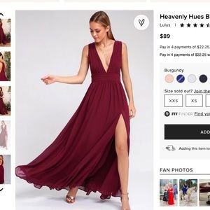 New with tags - heavenly hues burgundy maxi dress